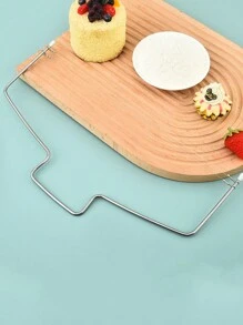 1 pieza Cortador de torta separador de alambre doble, herramienta de repostería para nivelar torta y cortar pan - Acero inoxidable - Ver 5