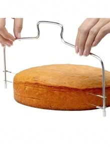 1 pieza Cortador de torta separador de alambre doble, herramienta de repostería para nivelar torta y cortar pan - Acero inoxidable - Ver 7