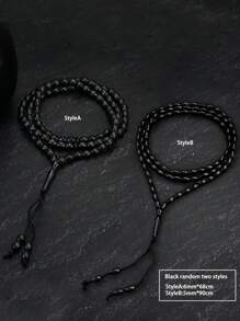 1入組復古崇拜用黑米串珠項鍊，手編手工繩用於祈禱、占卜、手輪轉動珠寶 - 串珠 - 查看 4