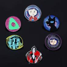 1pc European And American Cartoon Character Ghost Mom Metal Pin, Fashion Accessory Decor, Best Friend Gift - Multicolor - View 6