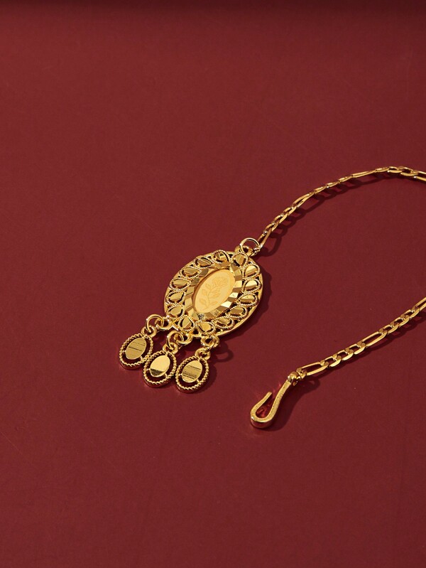 1pc Middle East Style Elegant Gold Tone Metal Headband Jewelry, Suitable For Beach, Casual Party, Daily Wear, Christmas, Gift For Women, Girlfriend, Parents