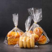 100PCS Cellophane Treat Bags, 8x12cm/10x15/15x20cm/16x24/20x28cm Clear Cellophane Gift Bags With 4" Twist Ties, Clear Bread Bags, Plastic Bags,Cookie Bags, Candy Bags For Treats Gifts Giving Birthday Party Favors