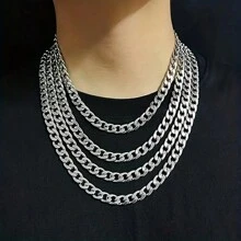 1pc Eternal Stainless Steel Chain - Bold Viking Symbol, Minimalist Style, Gift For - Fashion Gift For Boyfriend & Husband, Stylish Hip Hop Necklace For Men Skull Skeleton Fathers Day Gift School Jewelry Men Y2k Accessories Goth Chains Jeans Accessories Gothic Jewellery Back To School Street Halloween Accessories Punk Streetwear Accessories