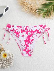 New European & American Style Printed Drawstring Swim Shorts For Women - Multicolor - View 1