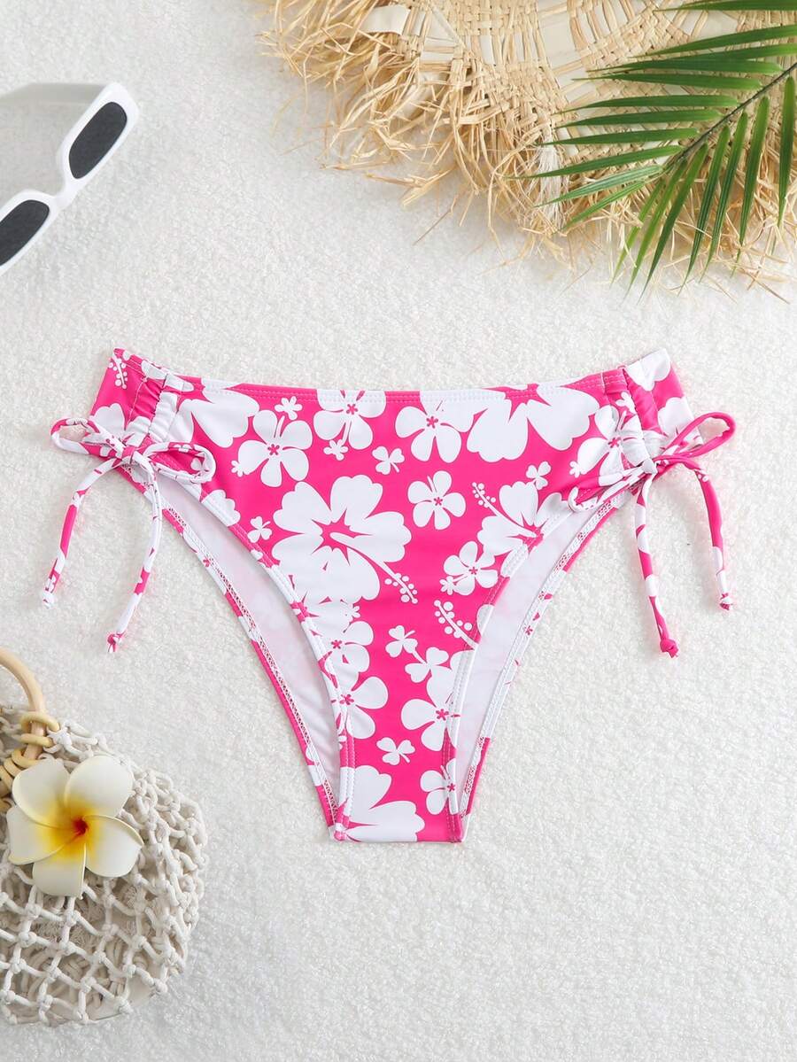 New European & American Style Printed Drawstring Swim Shorts For Women - Multicolor - View 1