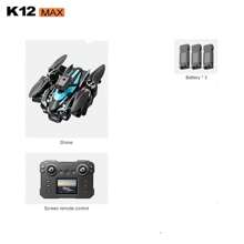 圣诞装饰新款 K12 Max 无人机，配备 720p 三摄像头、无刷电机、内置屏幕的遥控器、避障、可折叠四轴飞行器无人机玩具 - K12 - 查看 10