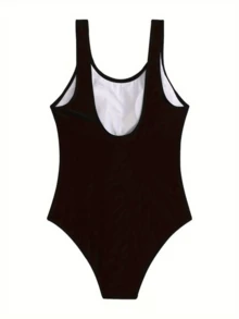 Women's Suplex Bodysuit May Neckline With Lining - 黑色 - 查看 4