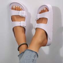 Comfortable Women's Sandals - EVA With Double Buckle, Ideal For Summer Dresses