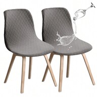 Huse pentru scaune de sufragerie elastice Jacquard impermeabile 2 buc, husa detașabilă antiderapante pentru scaune de bucătărie