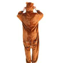 Women Reindeer Costume, Christmas Cosplay Reindeer Pajamas Long Sleeve Zip Up One Piece Jumpsuit Sleepwear For Women - 棕猴 - 查看 3