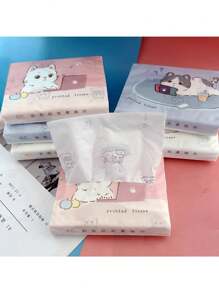 3 件/悠闲猫印花画纸便携式纸巾，厨房，浴室，家居，家居供应商 - 3個/包 - 查看 4