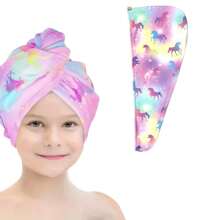 1pc Children Geometric Printed Quick Drying Microfiber Hair Wrap, Soft Absorbent Bath Towel Hat, Suitable For Long & Short Hair, Perfect Gift For Girls