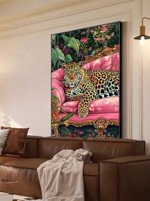 1 cái, Kích thước cực lớn, Tranh in trên vải canvas, Phong cách hiện đại, Cây nhiệt đới, Hoa, Động vật Hổ Báo, Tranh nghệ thuật đầy màu sắc, Hoàn hảo để trang trí tường lối vào hành lang, Đầu giường phòng ngủ, Nền ghế sofa phòng khách, Áp phích nghệ thuật treo tường (Không có khung), Kích thước tối đa 90 * 130cm, Quà tặng lý tưởng, Trang trí nhà cửa, Bao bì ống PVC - Nhiều màu - Xem 6