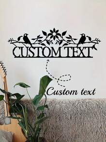 Uma Peça de Sinalização Metálica Personalizada de Estilo Rústico com Tulipa Selvagem de Ferro Forjado, Decoração para Jardim, Texto Personalizado, Decoração de Pátio Vintage, Presente para Jardineiro, Arte de Parede Externa, Decoração para Sala de Estar, Sala de Estar Familiar, Decoração de Escritório