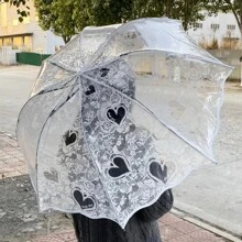 مظلة فقاعة شفافة بقبة قلب, تصميم خفيف قابل للطي، حماية من الرياح والمطر، تبريد صيفي، للشاطئ والسفر
