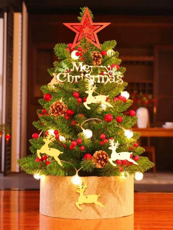 1pc 60cm Green Artificial Mini Christmas Tree, Christmas Decoration (Excluding Ornaments) Best Gifts Birthday Home Decor Christmas Decorations Room Decor Winter