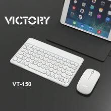 VT-150 Bluetooth Keyboard And Mouse Kit Ultra-Thin Elegant Design Compact Compatible Cell Phone Tablet PC Notebook Rechargeable - 白色 - 查看 1