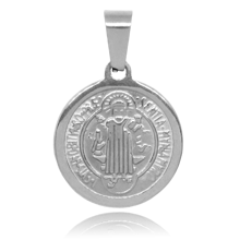 Saint Benedict Medal Pendant In Anti-Allergic Stainless Steel - 銀色 - 查看 2