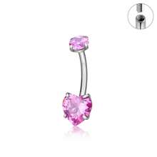 1 件简约心形设计女士性感肚脐环，适合海滩、泳池派对和穿孔配件 - 彩色 - 查看 18