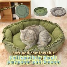 wuyingongfang 1pc Flower Bud Shaped Solid Color Pet Bed, Pull-Out Expandable Foldable Retractable Dual-Use Dog Bed Cat Bed, Warm Soft Comfortable Dirt-Resistant Wear-Resistant Non-Shedding, Dog Bed Cat Bed Pet Mat, Suitable For Large Medium Small Cats And Dogs, All-Season Sleeping Use - Multicolor - View 10