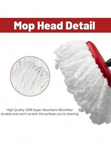 1 st. ersättningsmopphuvud, lämpligt för O-Cedar/EasyWring Spin Mop, 1-pack superabsorberande mikrofibermopprefill. Obs: Detta mopphuvud är för 1 hink. - Multifärgad - Visa 4