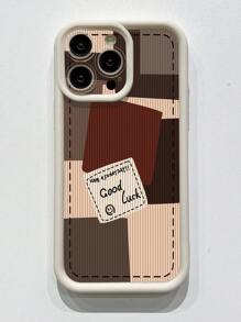 1pc Minimalist Fabric Texture Fingerprint-Resistant Microcrystalline Sand Phone Case Compatible With Apple/Samsung/Xiaomi/TECNO/Infinix/Vivo/OPPO