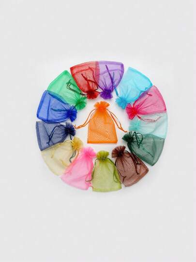 透气婚礼用品袋，欧根纱糖果袋，装饰小束口袋