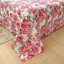 4 piezas Serie de cepillado suave, Juego de ropa de cama con estampado floral lindo (1 funda nórdica, 1 sábana plana, 2 fundas de almohada), Juego de ropa de cama estampado estilo Ins cómodo y sencillo, Adecuado para dormitorio, habitación de invitados y hotel