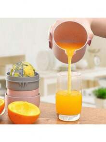 Fresh And Enthusiastic " Wheat Straw Manual Lemon Juicer - A Portable Lemon Squeezer With A Pulp Separator, Suitable For Kitchens And Restaurants - Multicolor - View 2