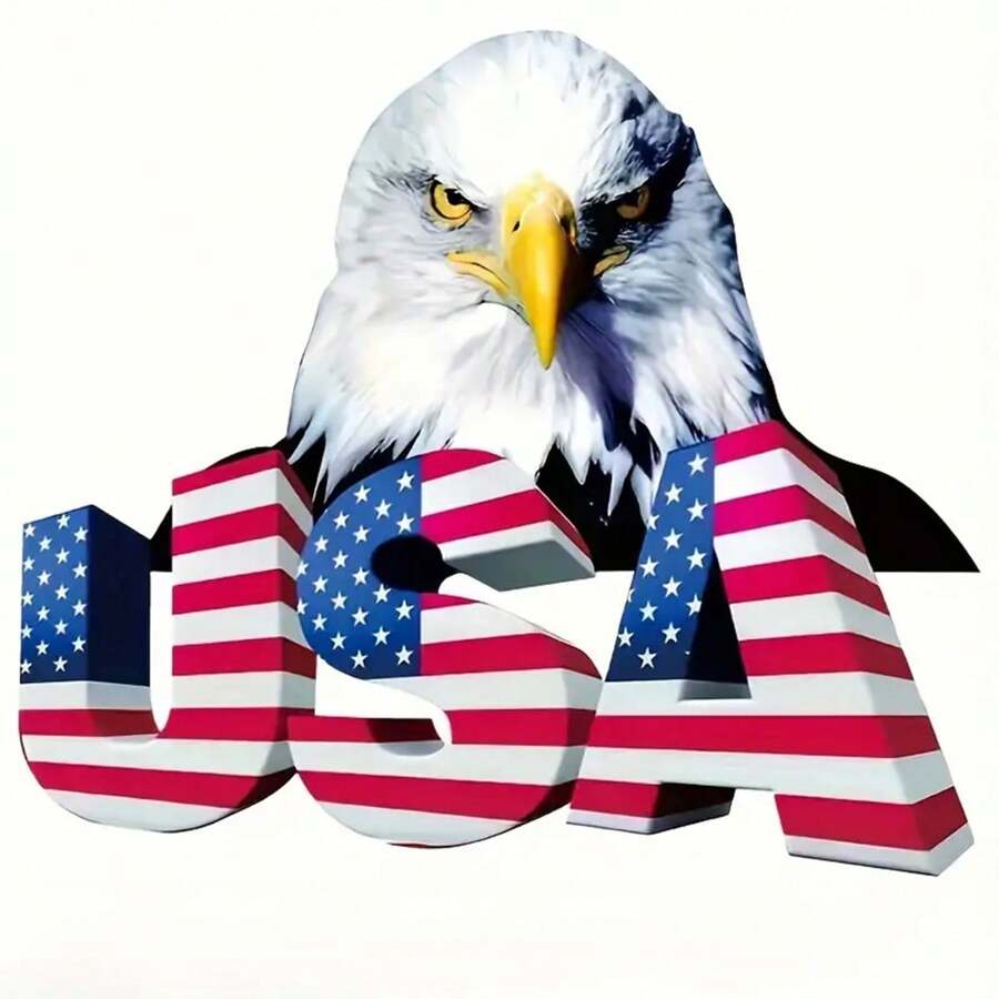 1pc American Bald Eagle Sticker: Waterproof, Scratch-Resistant Decal Suitable For Motorcycle, Car, Truck And Van Accessories - Multicolor - View 1