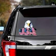 1pc American Bald Eagle Sticker: Waterproof, Scratch-Resistant Decal Suitable For Motorcycle, Car, Truck And Van Accessories - Multicolor - View 2