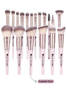 Bộ cọ trang điểm mềm 18 chiếc tùy chỉnh - hồng - Xem 1