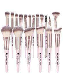 Bộ cọ trang điểm mềm 18 chiếc tùy chỉnh - hồng - Xem 4