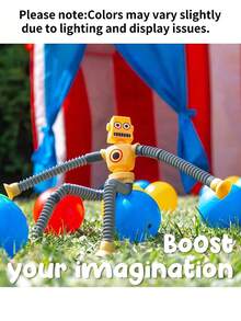 Suction Cup Transformable Robot Toy Cute Expandable & Contractible Robot Stress Relief Sensory Soothing Toy - Purple - View 7