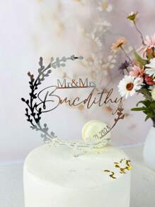 Personalized Wedding Cake Topper With Date Custom Mr & Mrs Rustic Engagement Anniversary Groom And Bride Party Cake Decoration Waterproof, Ornamental Exquisite, Stylish, Fashionable, Vintage Custom, Personalized, Unique Ideal Gifts For Him Her, Boyfriend, Girlfriend, Dad, Mom, Family, Friends, Pets For Anniversaries, For Valentine's Day, For Graduation, For Weddings, For Housewarming Dining Room, Living Room, Bedroom, Tea Room, Home, Christmas, Gala Night - Multicolor - View 10