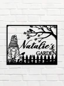 Uma Peça de Sinalização Metálica Personalizada de Estilo Rústico com Tulipa Selvagem de Ferro Forjado, Decoração para Jardim, Texto Personalizado, Decoração de Pátio Vintage, Presente para Jardineiro, Arte de Parede Externa, Decoração para Sala de Estar, Sala de Estar Familiar, Decoração de Escritório