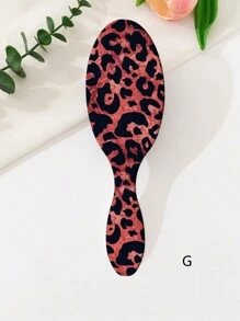 1 Pente Escova para Couro Cabeludo Massageador de Tamanho Grande com Estampa de Leopardo, Almofada de Ar Suave para Cabelos Cacheados, Dia dos Namorados