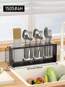 Organizador de utensilios de cocina con soporte de acero negro desmontable de 3/4 de taza para estante de mostradores - Negro - Ver 14