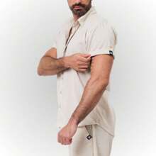 Raw Linen Shirt - Exclusive Line Size: M - Beis - Ver 6