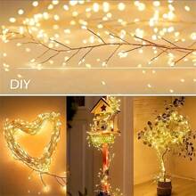 1 件 3M100LED/6M200LED/9M300LED/12M400LED USB 带遥控器爆竹灯串，适用于卧室、客厅、花园、生日派对、婚礼、节日装饰 - 黃色 - 查看 11