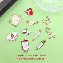 40Pieces Mix Nurse Charms Stethoscope Charms Antique Medical Charms Syringe Nurse Pins Hat Jewelry Charms Alloy Enamel Medical Pendant For DIY Necklace Bracelet Craft Making Crafting Accessories