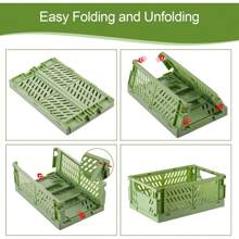 6-Pack Pastel Storage Crates, Mini Plastic Crates, Small Baskets For Organizing, Collapsible Storage Crates For Bedroom Decor Classroom Office Kitchen Home (5.8"X 3.8" X 2.2") - 彩色 - 查看 4