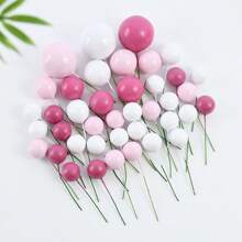 32Pcs Colorful Beads Cake Picks Decoration Pearl Balls Cake Insert Cupcake Topper Wedding Birthday Holiday Party Supplies - Multicolor - View 15