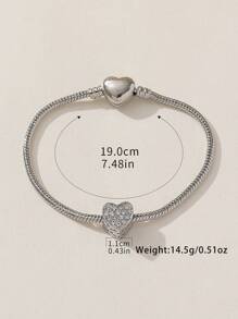 1 pièce Bracelet minimaliste et élégant en perles de cristal 3D en forme de cœur, DIY. Convient pour les femmes, les fêtes, les discothèques, les cadeaux, les bars, les voyages, le port quotidien décontracté.