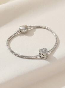 1 pièce Bracelet minimaliste et élégant en perles de cristal 3D en forme de cœur, DIY. Convient pour les femmes, les fêtes, les discothèques, les cadeaux, les bars, les voyages, le port quotidien décontracté.