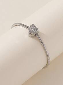 1 pièce Bracelet minimaliste et élégant en perles de cristal 3D en forme de cœur, DIY. Convient pour les femmes, les fêtes, les discothèques, les cadeaux, les bars, les voyages, le port quotidien décontracté.