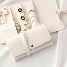 Microfiber Jewellery Storage Roll Bag Necklace Ring Earring Large Capacity Storage Jewellery Bag 1pc For Fall Home Decor, Foldable Storage Bags - Multicolor - View 1