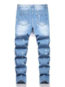 Quần Jeans Denim Thẳng Màu Xanh & Cam Cho Bé Trai Tuổi Teen - Rửa nhẹ - Xem 2