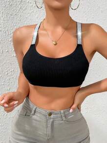 3 Sets Damen sexy kurzes Top, Camisole Bustier-BH, anliegende Bustier-Spitzen-Tops