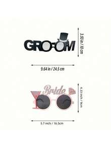 1 pieza Gafas divertidas de novio y novia, gafas de fiesta de soltero, accesorios para fotos, decoración de fiesta de boda, suministros para fiesta de boda